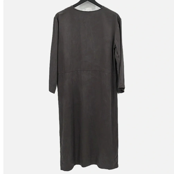 GREI. Minimalist Lagenlook Long Sleeve Shift Dress in Gray - Size Medium - Picture 3 of 8